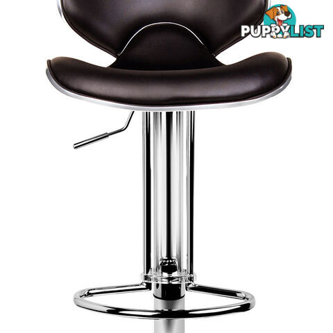 Set of 2 PU Leather Kitchen Bar Stool Chocolate