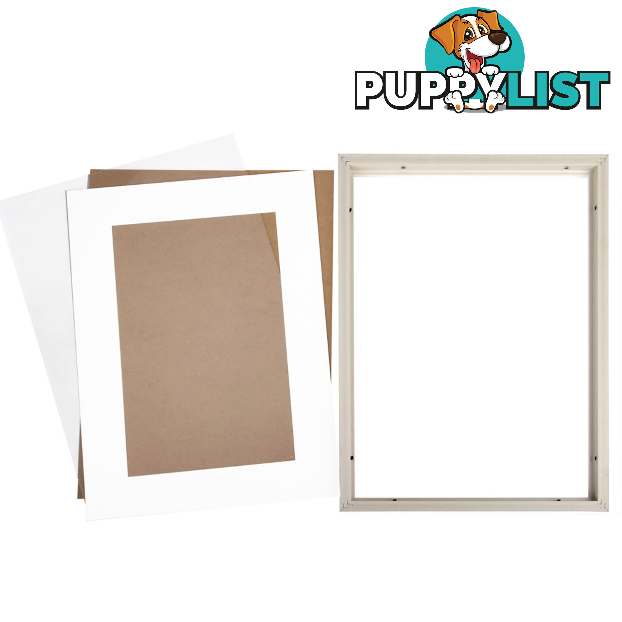 3 pcs Photo Frames Set Wall White