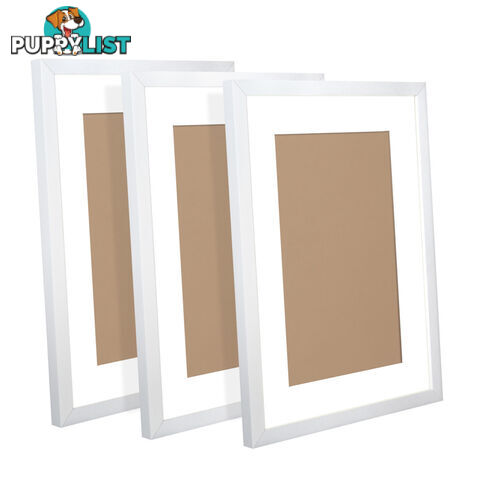 3 pcs Photo Frames Set Wall White