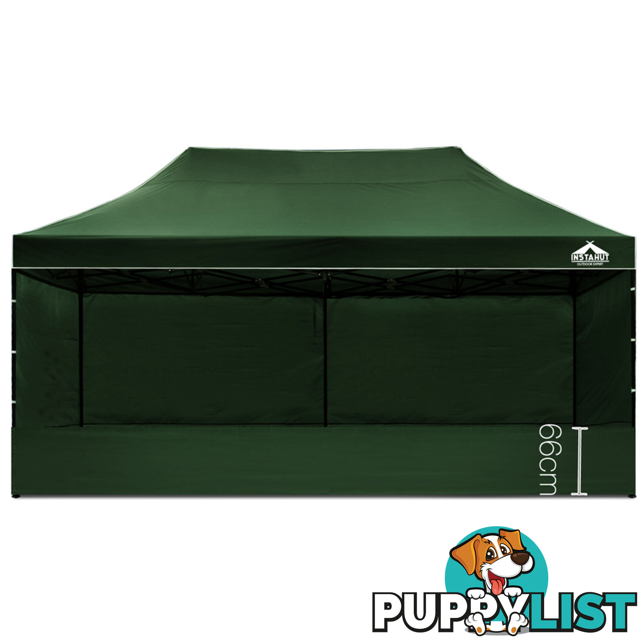 3x6 Pop Up Gazebo Hut with Sandbags Green