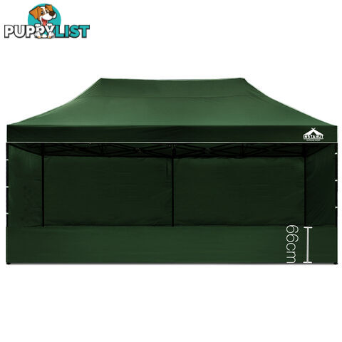 3x6 Pop Up Gazebo Hut with Sandbags Green