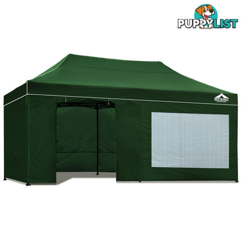 3x6 Pop Up Gazebo Hut with Sandbags Green