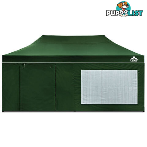 3x6 Pop Up Gazebo Hut with Sandbags Green