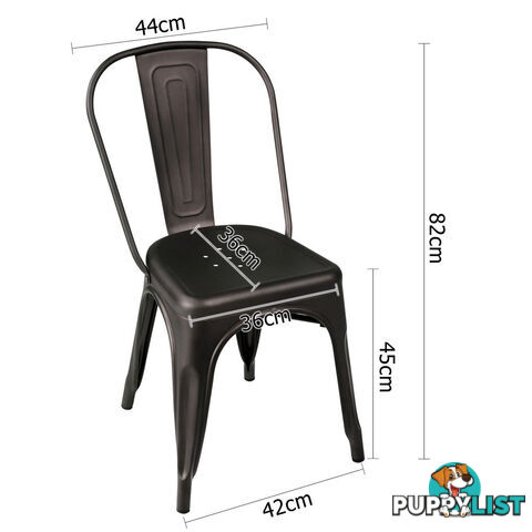 Set of 4 Replica Tolix Dining Metal Chair Gloss Black