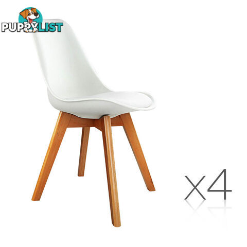 Set of 4 Dining Chair White