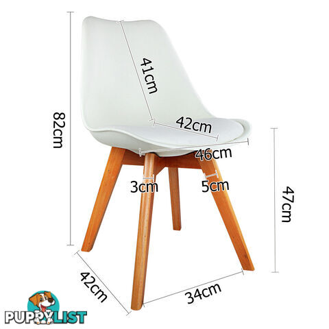 Set of 4 Dining Chair White