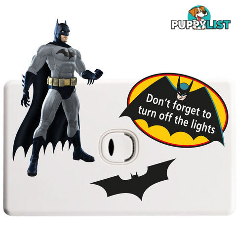 Batman Light Switch Sticker - Totally Movable and Reusable