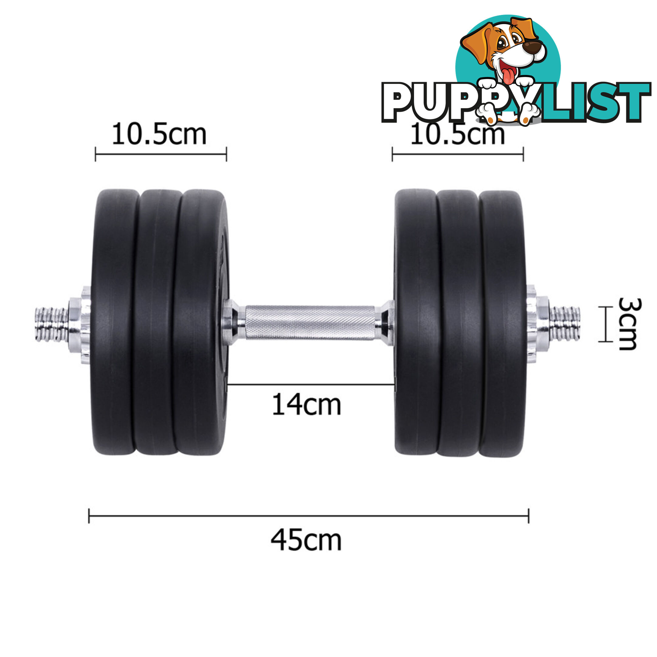 35kg Fitness Gym Exercise Dumbbell Set