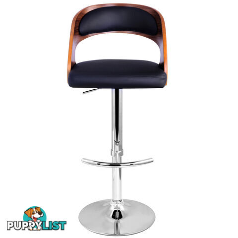 PU Leather Wooden Kitchen Bar Stool Padded Seat White