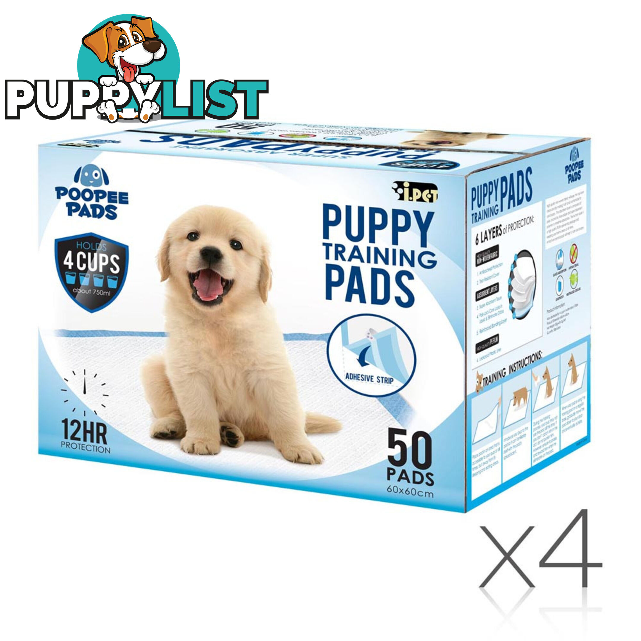 200 Puppy Pet Dog Toilet Training Pads Blue