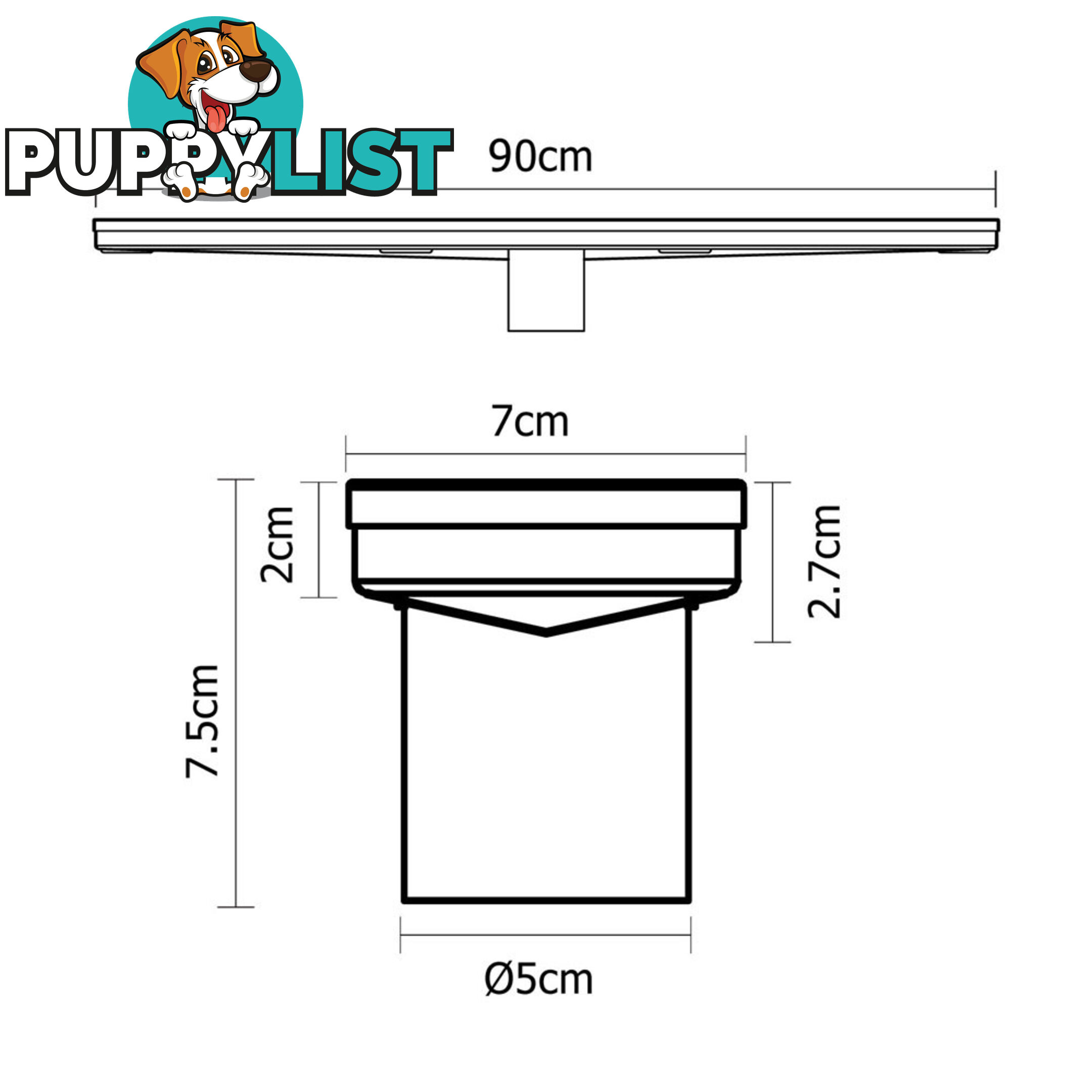 Heelguard Stainless Steel Shower Grate Drain Floor Bathroom 900mm