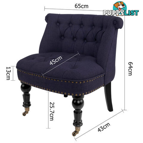 Lorraine Chair French Provincial Linen Fabric Sofa Dark Purple