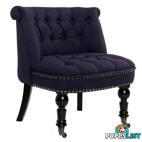 Lorraine Chair French Provincial Linen Fabric Sofa Dark Purple