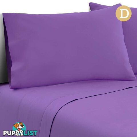 4 Piece Microfibre Sheet Set Double Purple