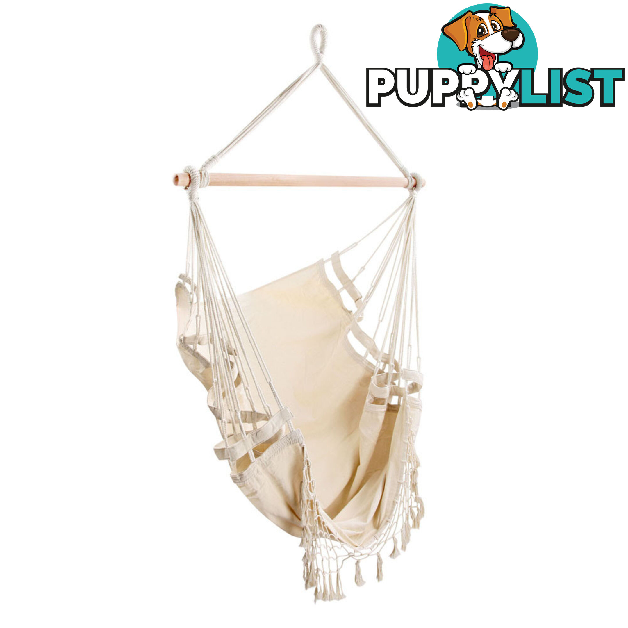 Creamy White Hanging Hammock Chair