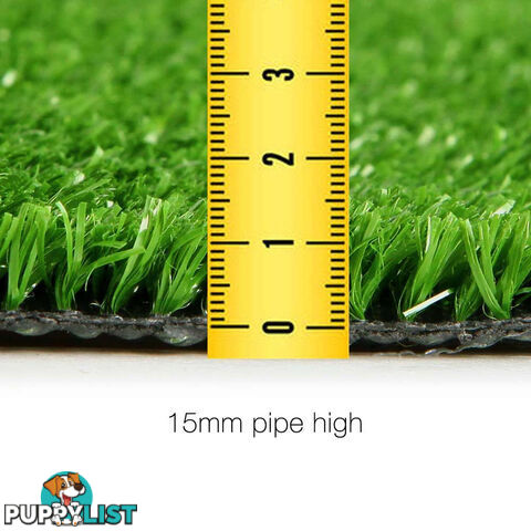 Artificial Grass 10 SQM Polypropylene Lawn Flooring 15mm Green