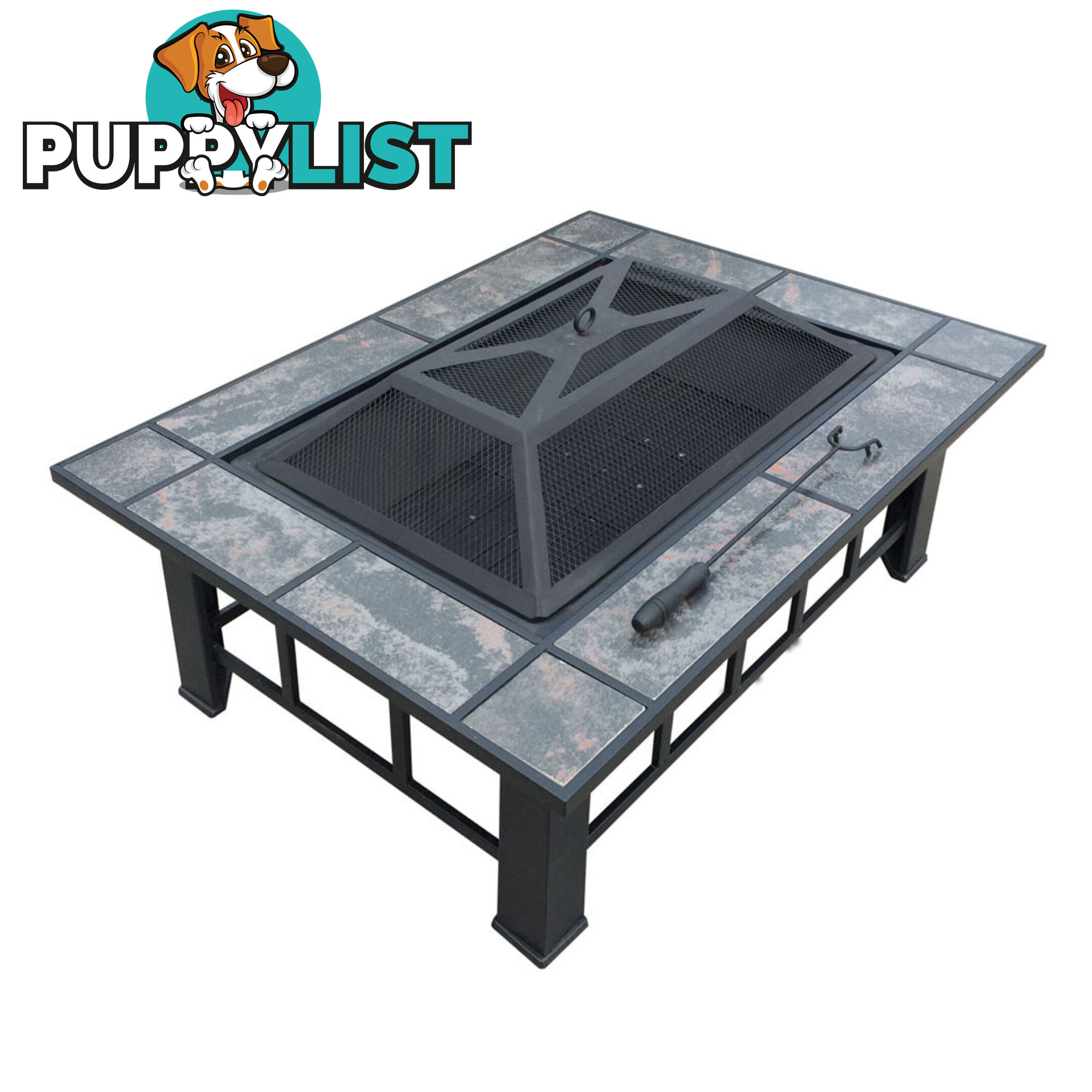 Outdoor Fire Pit BBQ Table Grill Fireplace