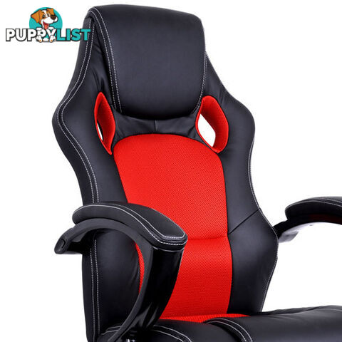 Executive PU Leather Office Computer Chair Black Red