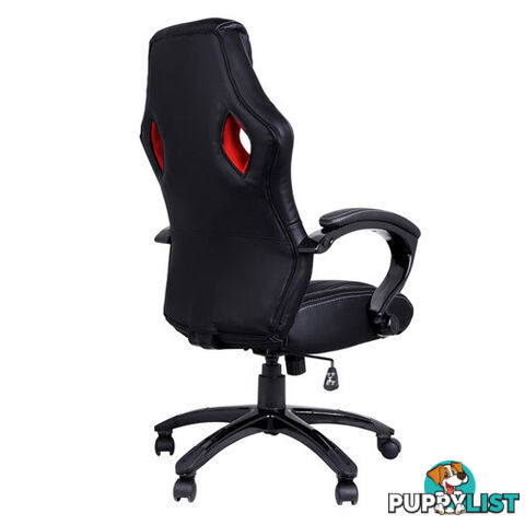 Executive PU Leather Office Computer Chair Black Red