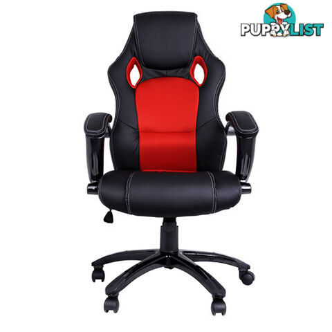 Executive PU Leather Office Computer Chair Black Red