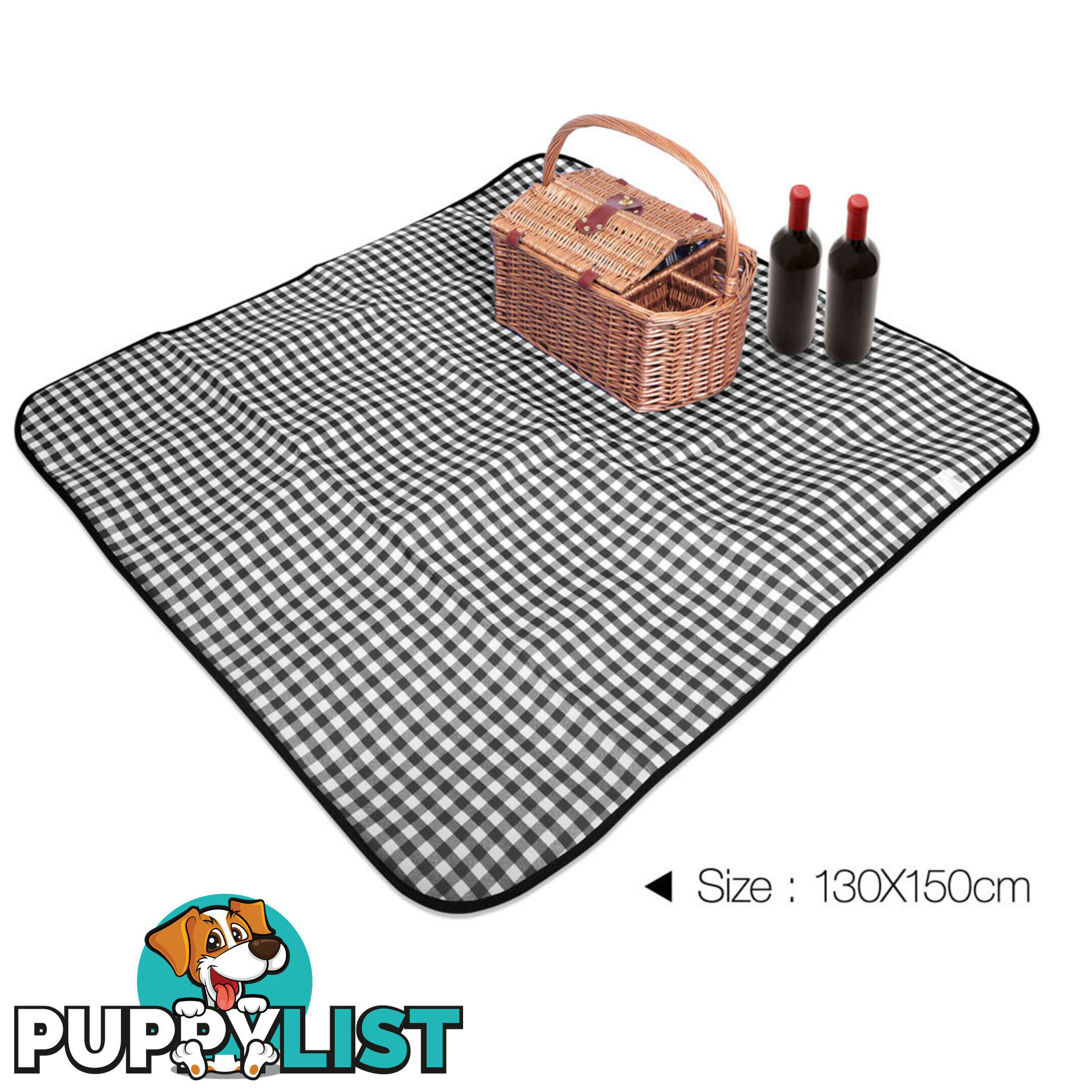4 Person Picnic Basket Set with Blanket Black