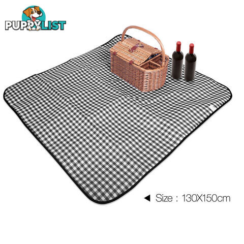 4 Person Picnic Basket Set with Blanket Black