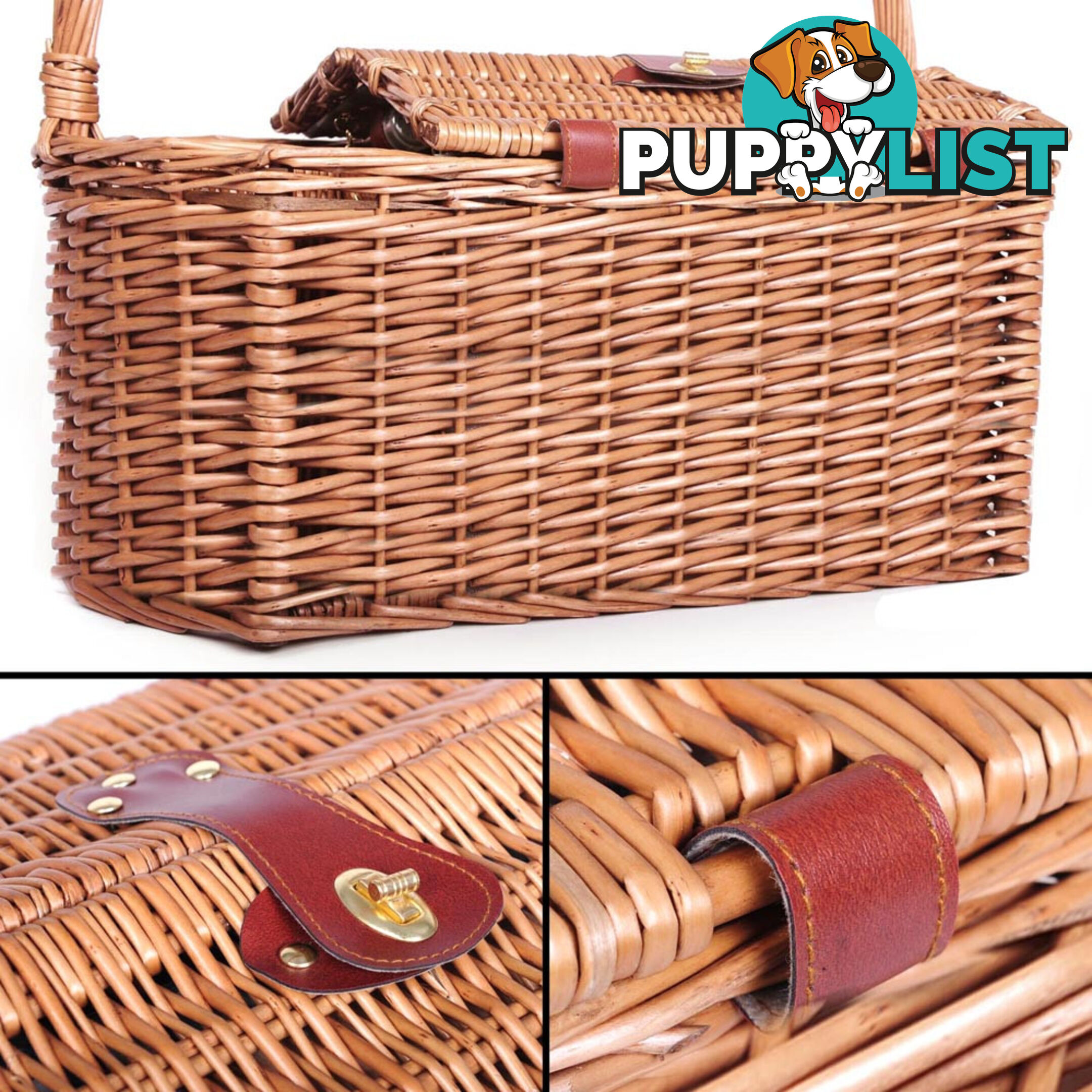 4 Person Picnic Basket Set with Blanket Black