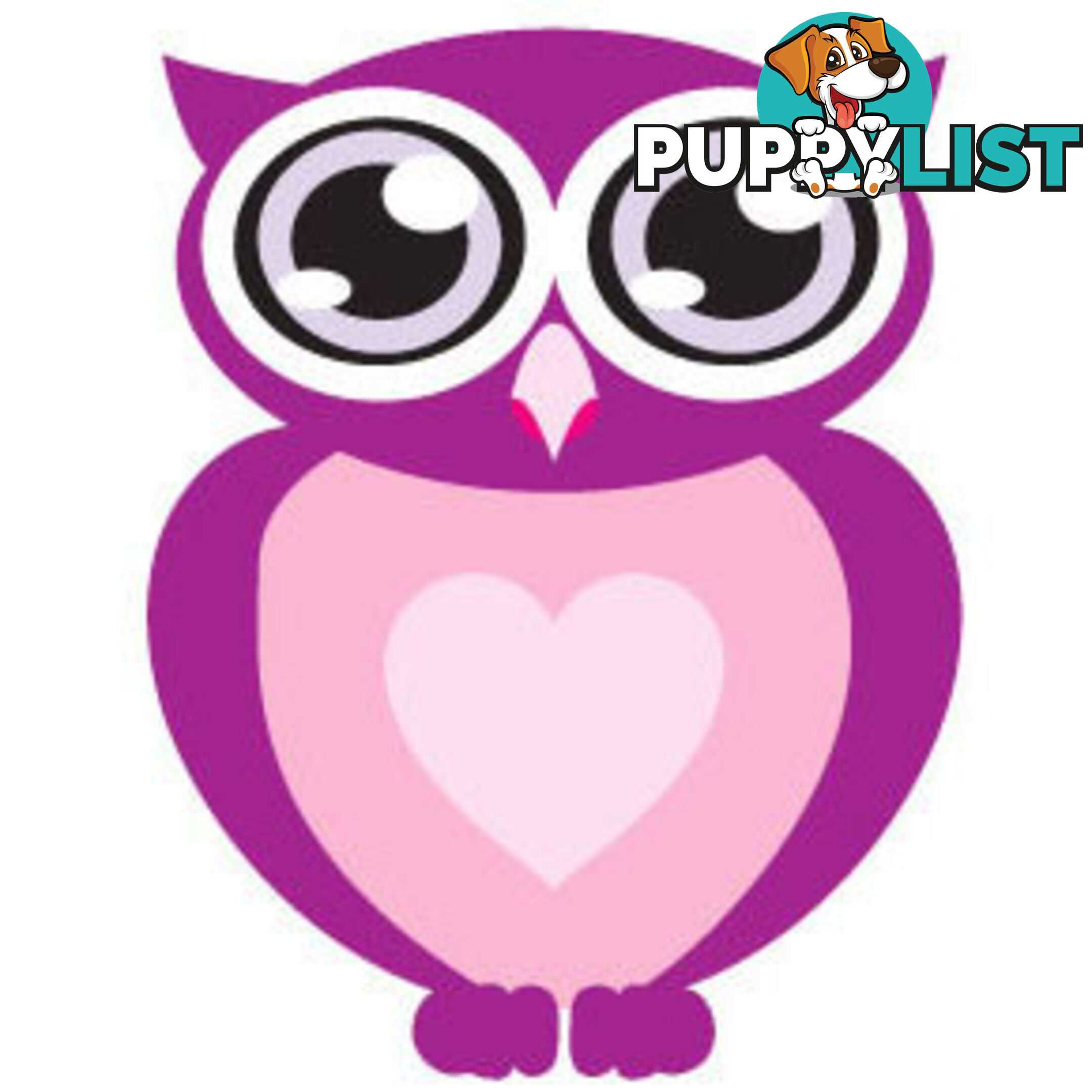 10 X Purple owl with big eyes Wall Sticker - Totally Movable