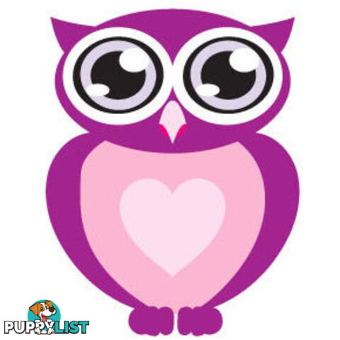 10 X Purple owl with big eyes Wall Sticker - Totally Movable