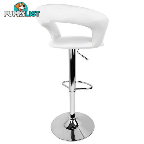 Set of 2 PU Leather Kitchen Bar Stool White