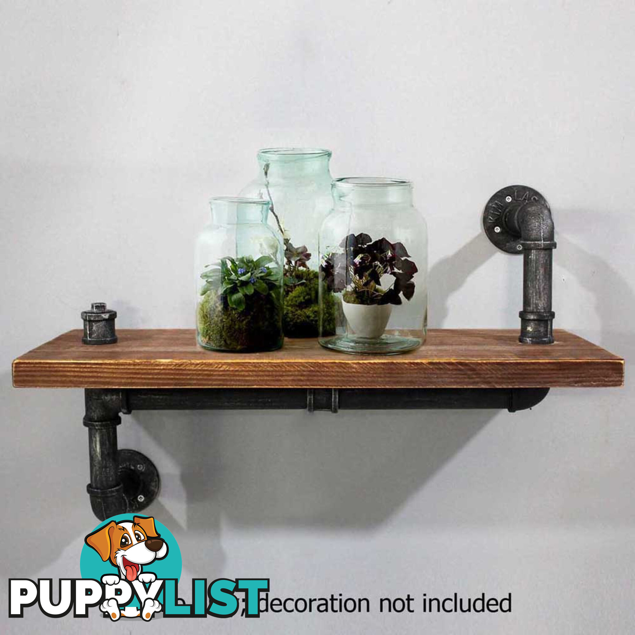 Rustic Industrial DIY Floating Pipe Shelf