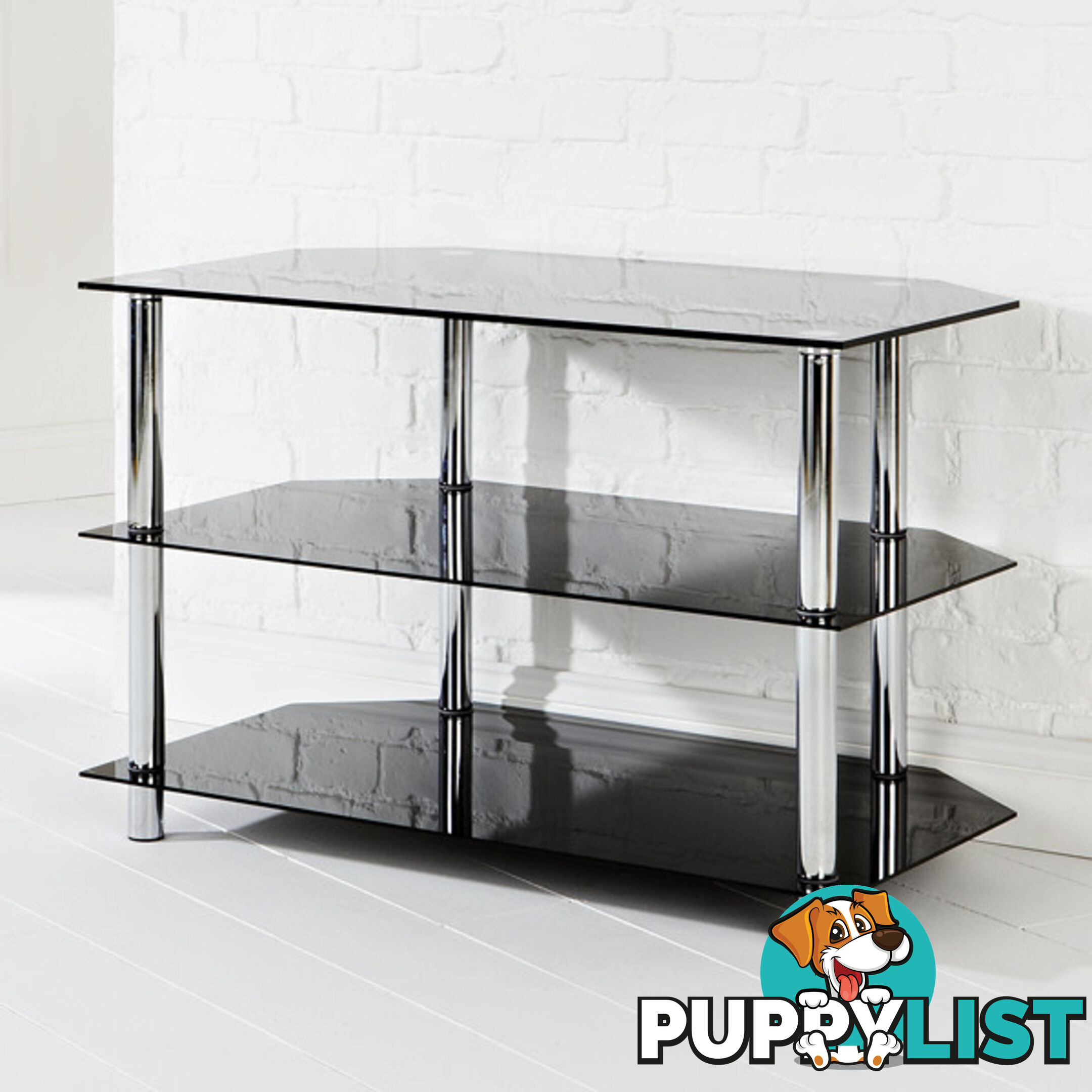 Amore Corner TV Unit 3 Shelf Black