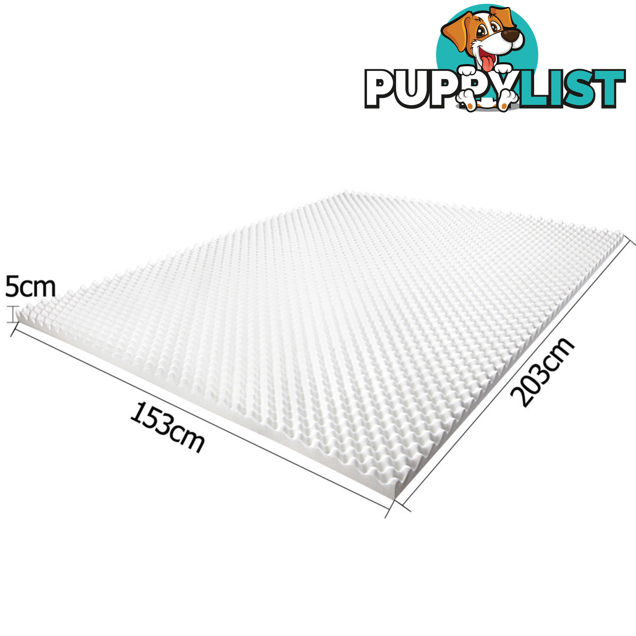 Deluxe Egg Crate Mattress Topper 5 cm Underlay Protector Queen