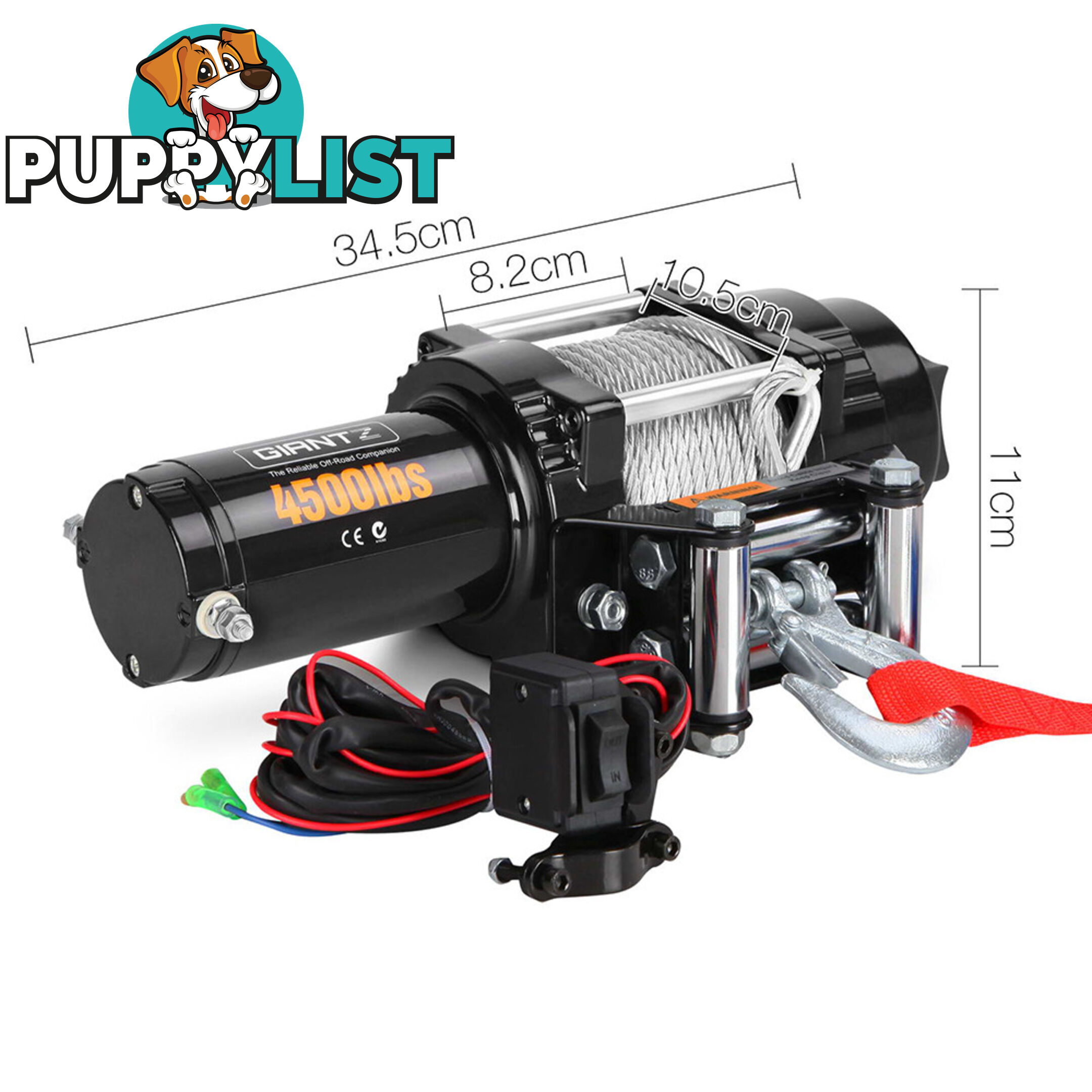 4500LBS Electric Winch ATV 4WD Steel Wire w/ Remote