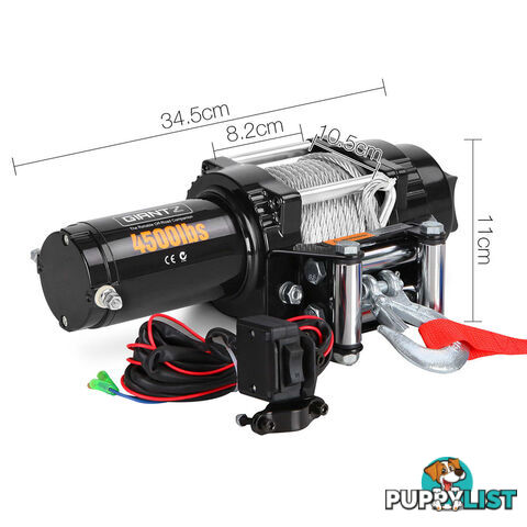 4500LBS Electric Winch ATV 4WD Steel Wire w/ Remote