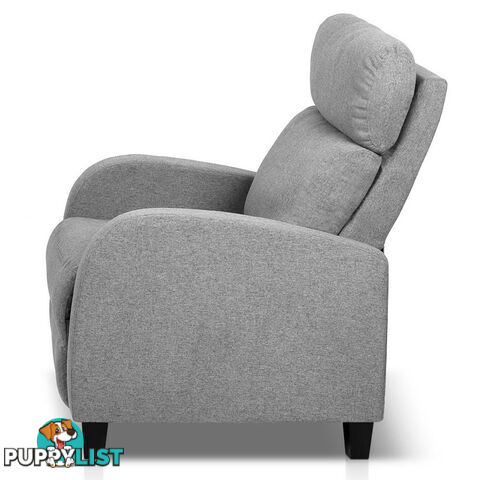 Linen Fabric Armchair Recliner - Grey