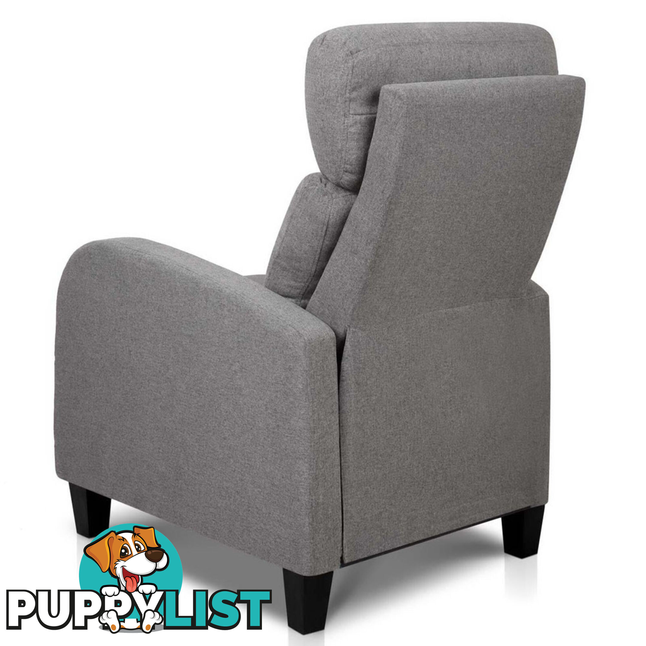 Linen Fabric Armchair Recliner - Grey