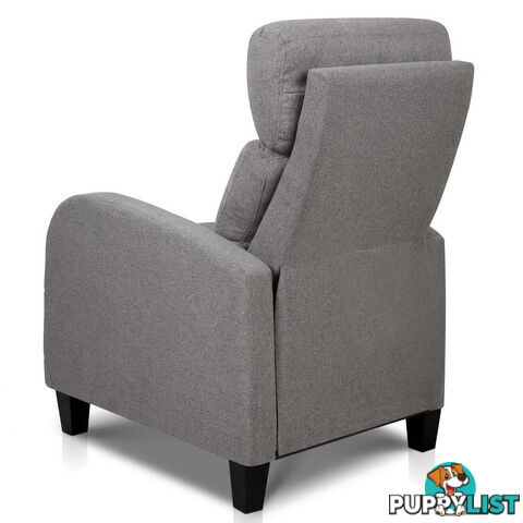 Linen Fabric Armchair Recliner - Grey