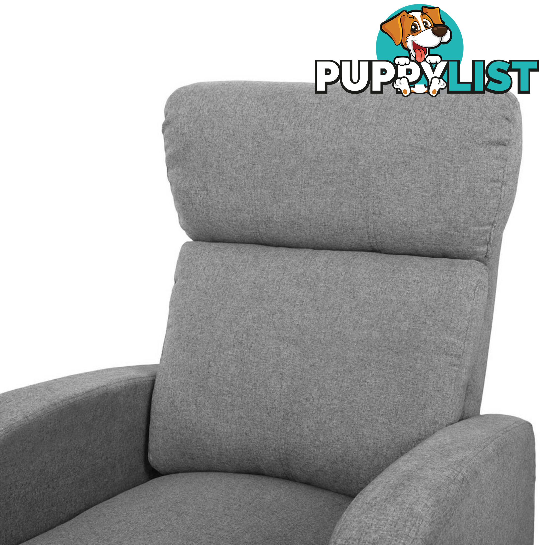 Linen Fabric Armchair Recliner - Grey