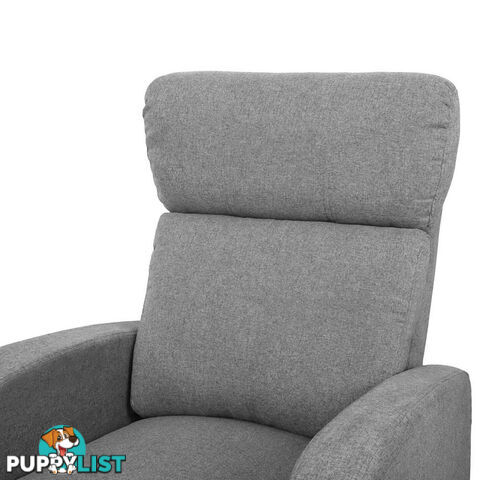 Linen Fabric Armchair Recliner - Grey