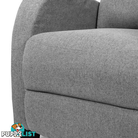 Linen Fabric Armchair Recliner - Grey