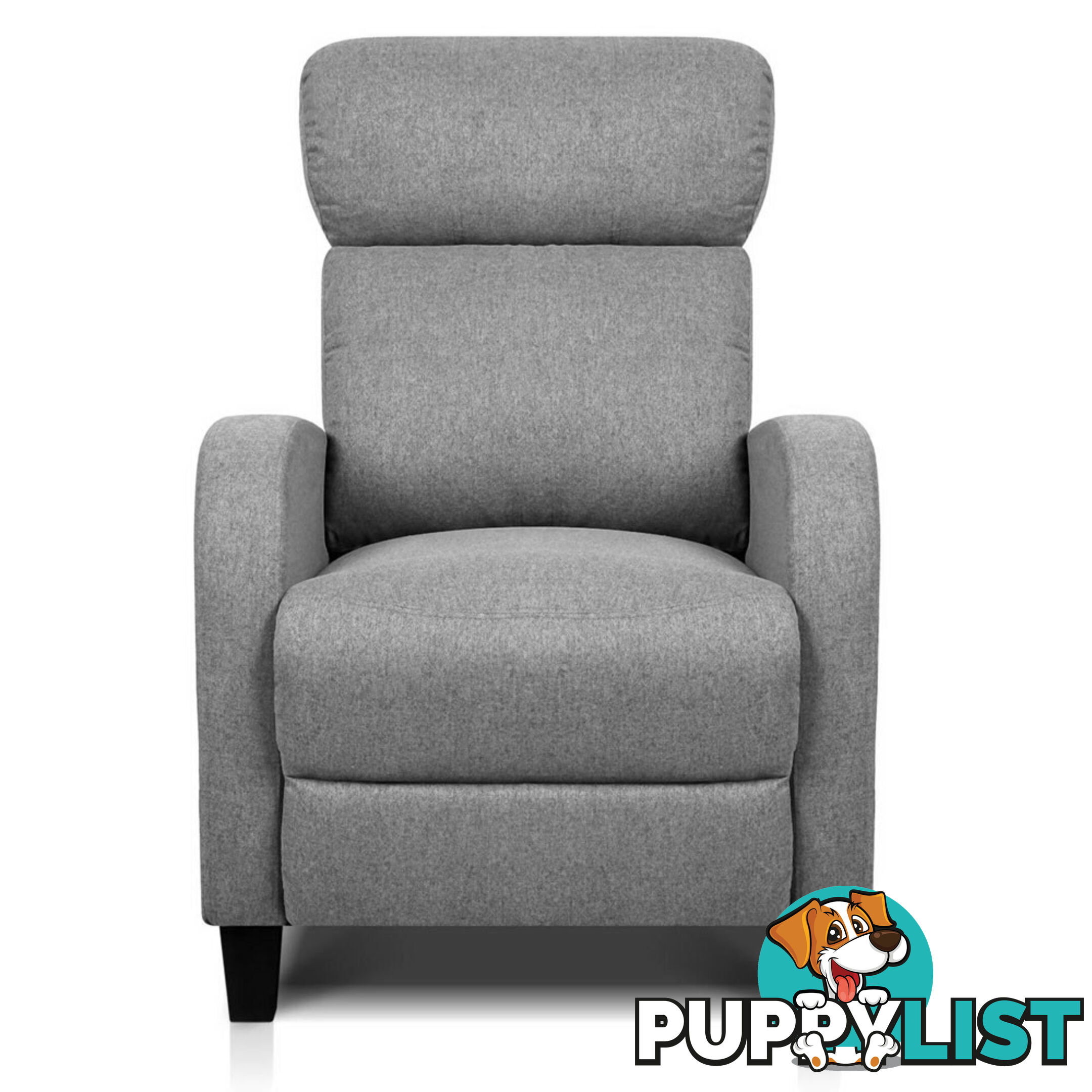 Linen Fabric Armchair Recliner - Grey