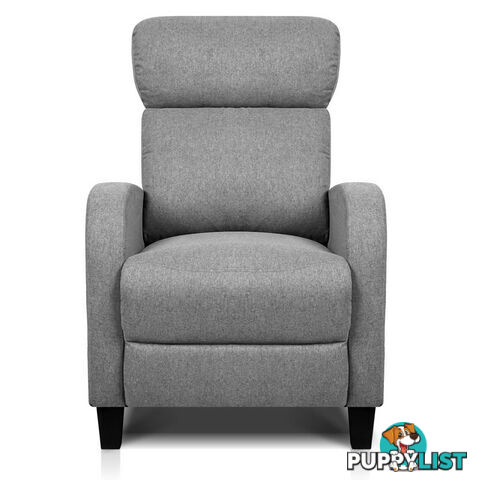 Linen Fabric Armchair Recliner - Grey