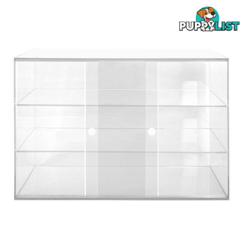 3 Tier Clear Acrylic Display Cabinet with Sliding Door