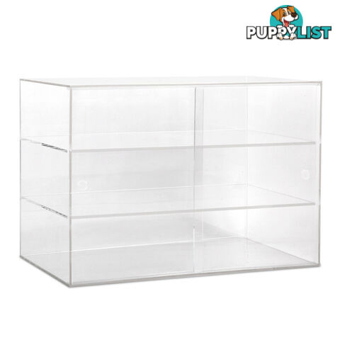 3 Tier Clear Acrylic Display Cabinet with Sliding Door