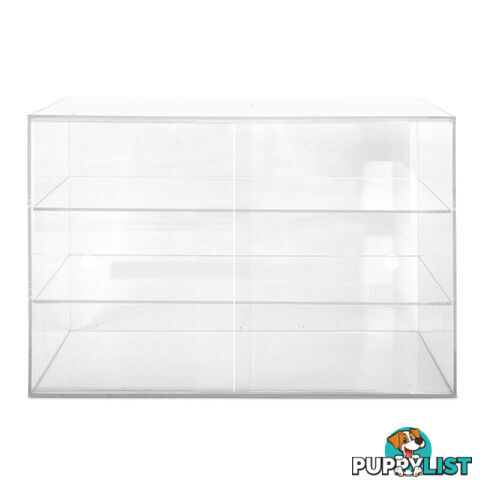 3 Tier Clear Acrylic Display Cabinet with Sliding Door