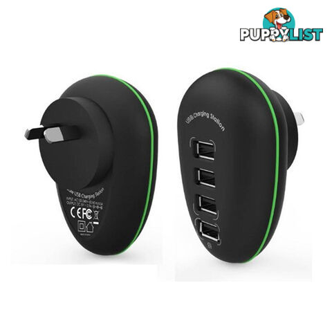 Portable 4 Port USB Charge Station including a 2.4A Fast-charging Port