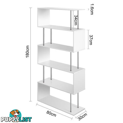 5 Tier Display/Book/Storage Shelf Unit White