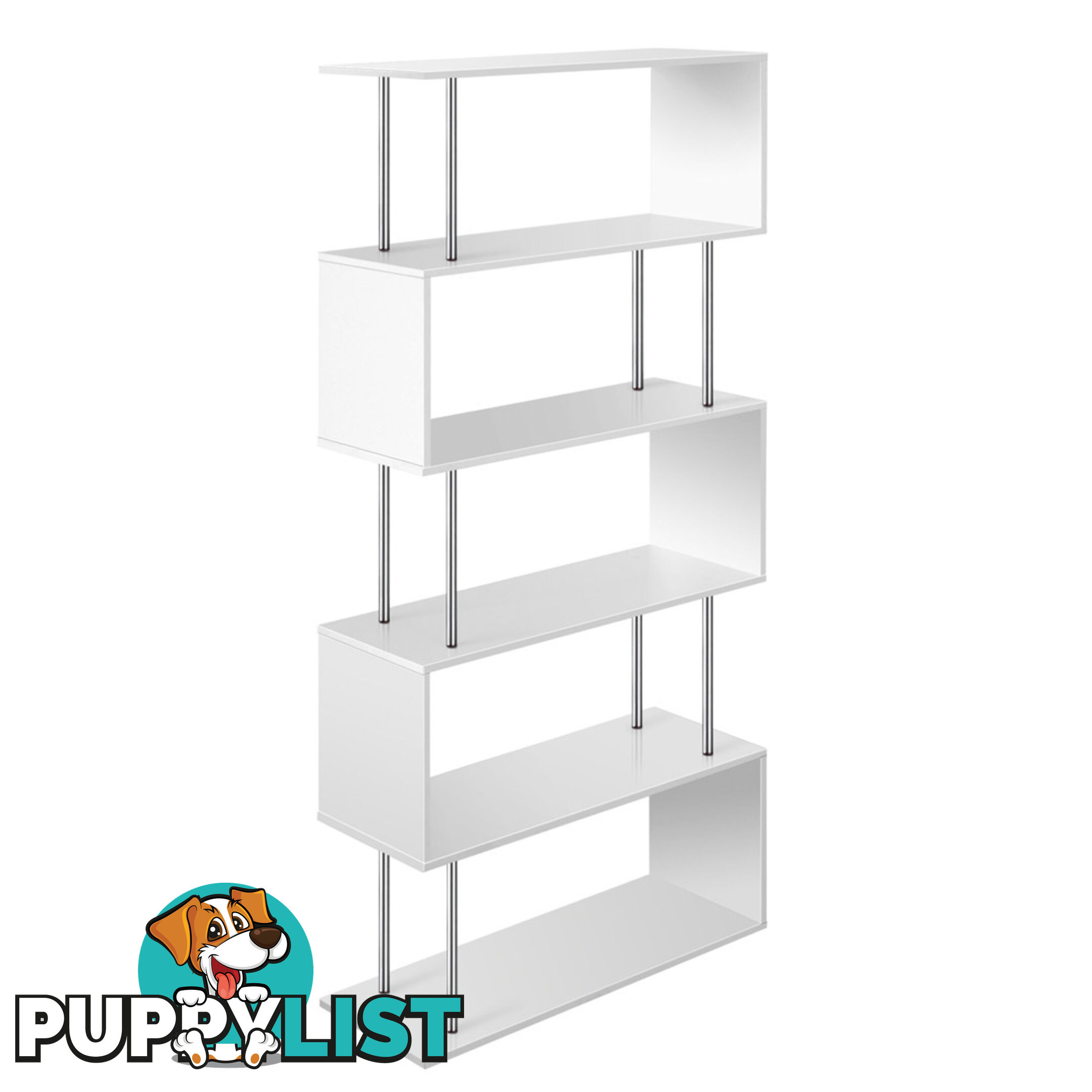 5 Tier Display/Book/Storage Shelf Unit White