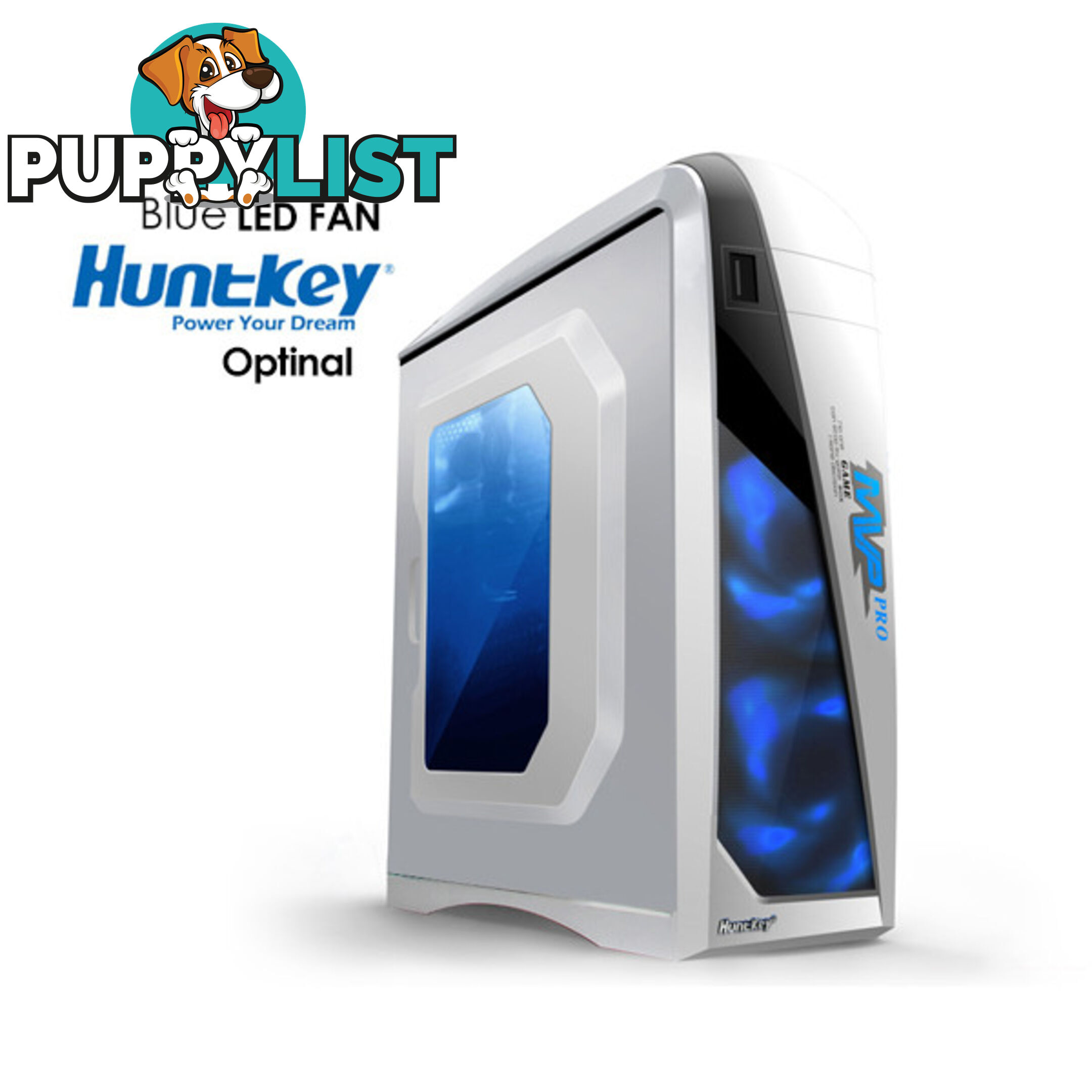 Huntkey MVP Pro  Gaming computer chassis - Blue (No PSU Included)